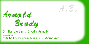arnold brody business card